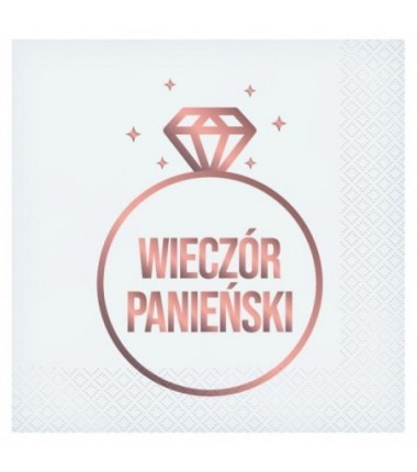 Serwetki Wieczór Panieński białe - 20 sztuk