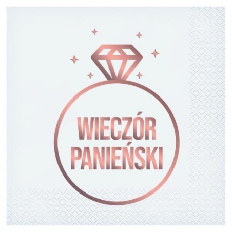 Serwetki Wieczór Panieński białe - 20 sztuk