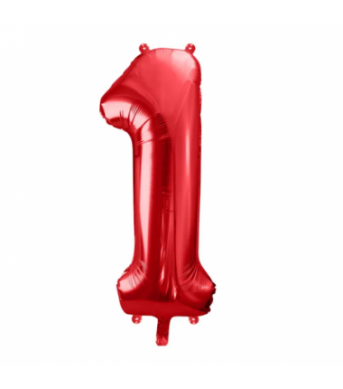 Balon foliowy Cyfra 1 - 86 cm - Czerwony