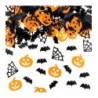 Konfetti foliowe Halloween Dynie, pajęczyny i nietoperze pomarańczowo-czarne 15g