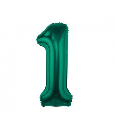 Balon foliowy Cyfra 1 - 85 cm - Ciemna zieleń butelkowa