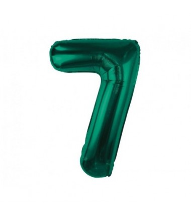 Balon foliowy Cyfra 7 - 85 cm - Ciemna zieleń butelkowa