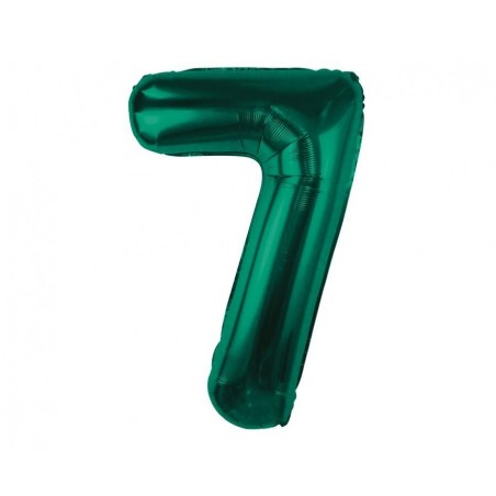 Balon foliowy Cyfra 7 - 85 cm - Ciemna zieleń butelkowa