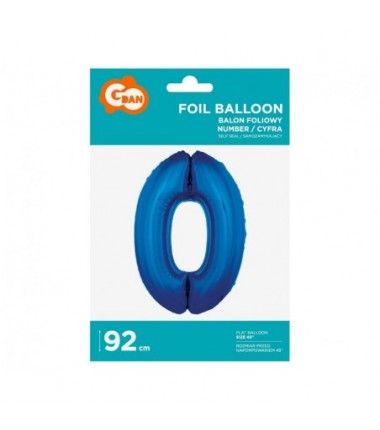 Balon foliowy Cyfra 0 - 92 cm - Niebieski granatowy