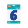 Balon foliowy Cyfra 6 - 92 cm - Niebieski granatowy