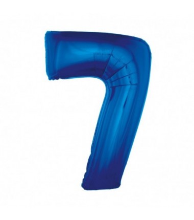 Balon foliowy Cyfra 7 - 92 cm - Niebieski granatowy