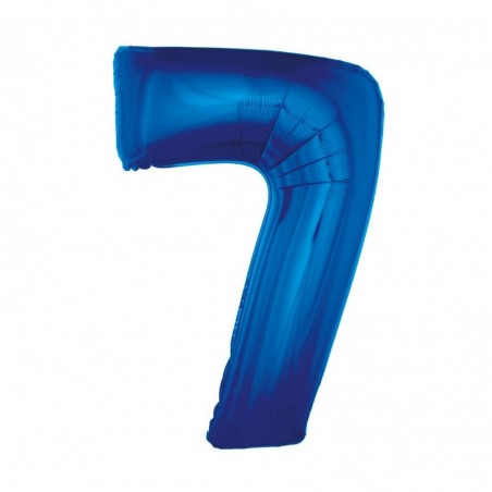 Balon foliowy Cyfra 7 - 92 cm - Niebieski granatowy
