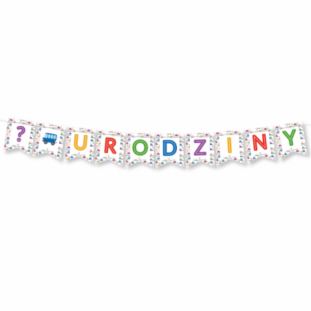 GIRLANDA NA URODZINY 1-9 - AUTA
