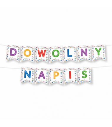Girlanda dowolny napis - AUTA - MAX 20 ZNAKÓW.