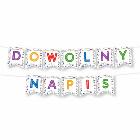 Girlanda dowolny napis - AUTA - MAX 20 ZNAKÓW.