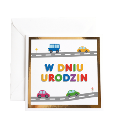 Kartka Okolicznościowa na Urodziny -Błysk - Auta