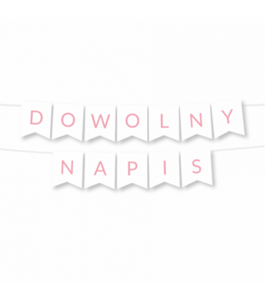 Girlanda - DOWOLNY NAPIS - różowe litery jasne - MAX 20 ZNAKÓW