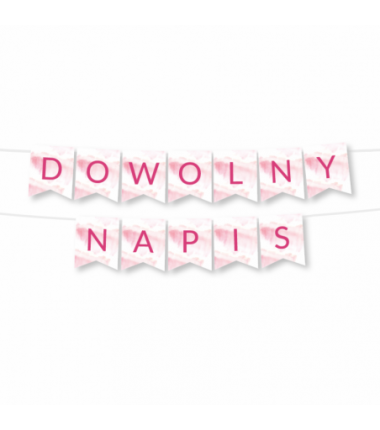 Girlanda - DOWOLNY NAPIS - chmura różowa - MAX 20 ZNAKÓW