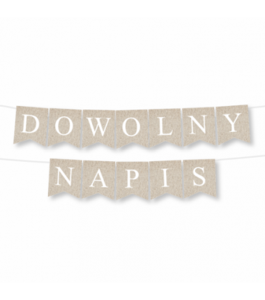 Girlanda - DOWOLNY NAPIS - kraft - MAX 20 ZNAKÓW