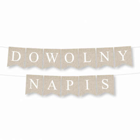 Girlanda - DOWOLNY NAPIS - kraft - MAX 20 ZNAKÓW