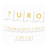 Girlanda NA URODZINY 1,2,3,4,5,6,7,8,9 + IMIĘ - Złota