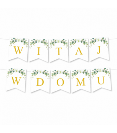 Girlanda Witaj w Domu - Proste Litery Biała Lilia