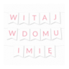 Girlanda Witaj w Domu Imię - Proste Litery Jasny Róż