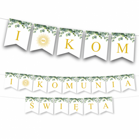 Girlanda I Komunia Święta - Eukaliptus 3