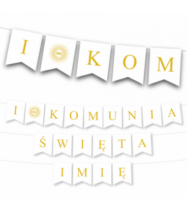 Girlanda I Komunia Święta Imię - Złota
