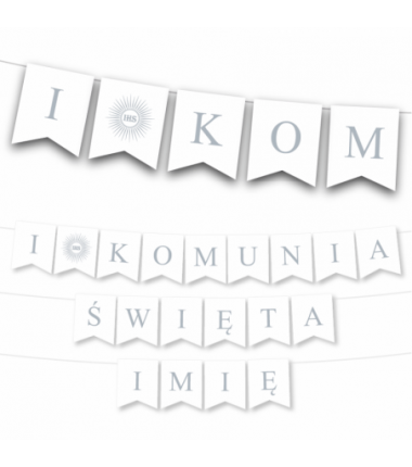 Girlanda I Komunia Święta Imię - Srebrna