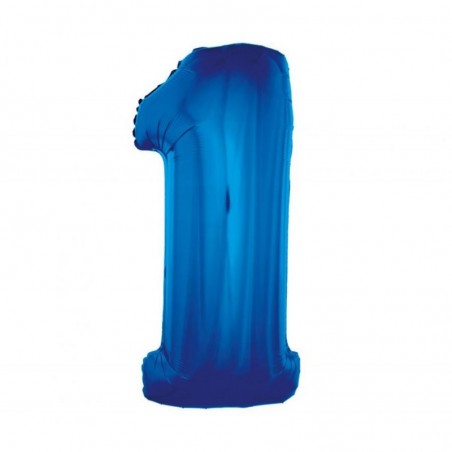 Balon foliowy Cyfra 1 - 92 cm - Niebieski granatowy