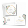 Zaproszenie na KOMUNIĘ ŚWIĘTĄ - Heksagon i Róża PERSONALIZOWANE - 10 sztuk