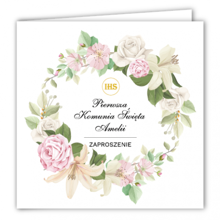 Zaproszenie na KOMUNIĘ ŚWIĘTĄ - Letnie PERSONALIZOWANE - 10 sztuk