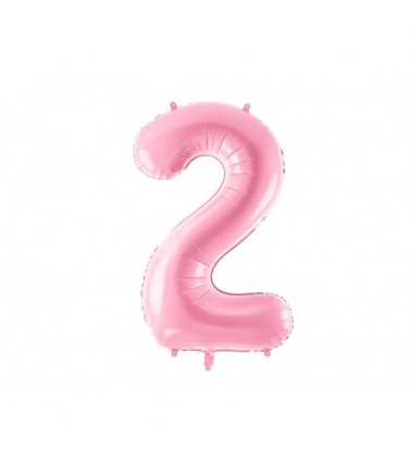 Balon foliowy Cyfra 2 - 86 cm - Różowy