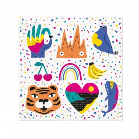 Serwetki Doodle Friends - urodzinowe - 20 szt.