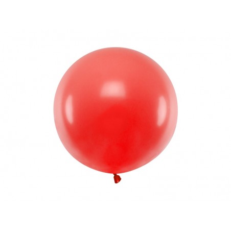 Balon gigant STRONG OLBRZYM okrągły 60 cm - Pastel Poppy Red - makowy, czerwony