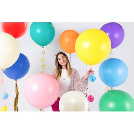 Balon gigant STRONG OLBRZYM okrągły 60 cm - Pastel Light Cream - kremowy