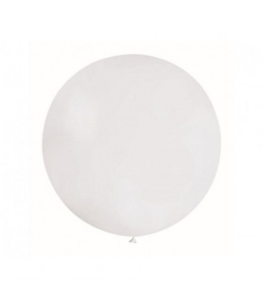 Balon Gemar 75 cm - 31" kula pastelowy biały White - G220/01 - 1 sztuka