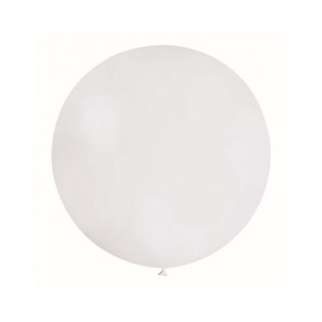 Balon Gemar 75 cm - 31" kula pastelowy biały White - G220/01 - 1 sztuka