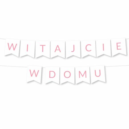 Girlanda Witajcie w Domu - Jasny Różowy
