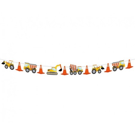 Girlanda papierowa Plac Budowy - 360 cm