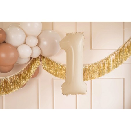 Balon foliowy Cyfra 1 - 72 cm - Beżowy