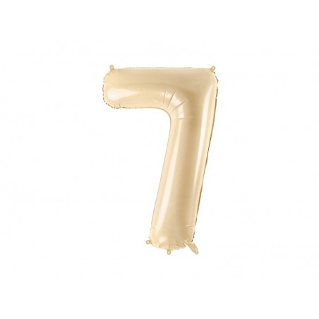 Balon foliowy Cyfra 7 - 72 cm - Beżowy
