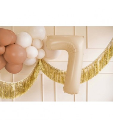 Balon foliowy Cyfra 7 - 72 cm - Beżowy
