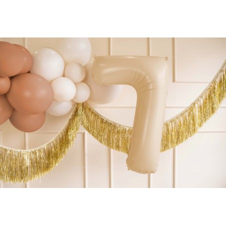 Balon foliowy Cyfra 7 - 72 cm - Beżowy