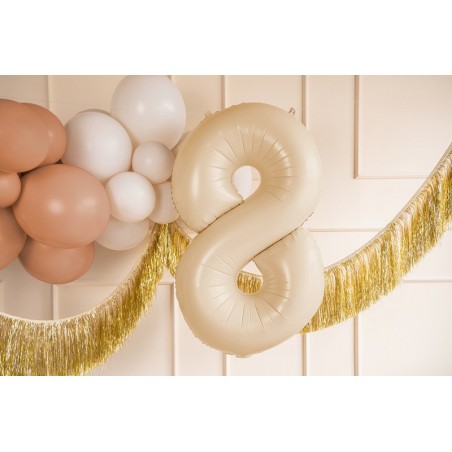 Balon foliowy Cyfra 8 - 72 cm - Beżowy