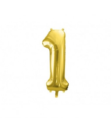 Balon foliowy Cyfra 1 - 72 cm - Jasny złoty