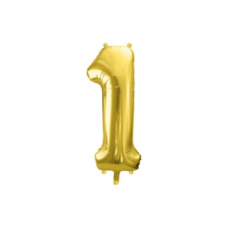 Balon foliowy Cyfra 1 - 72 cm - Jasny złoty