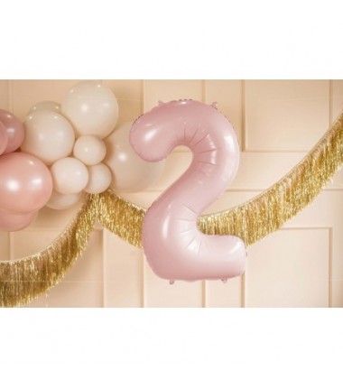 Balon foliowy Cyfra 2 - 72 cm - Jasny różowy