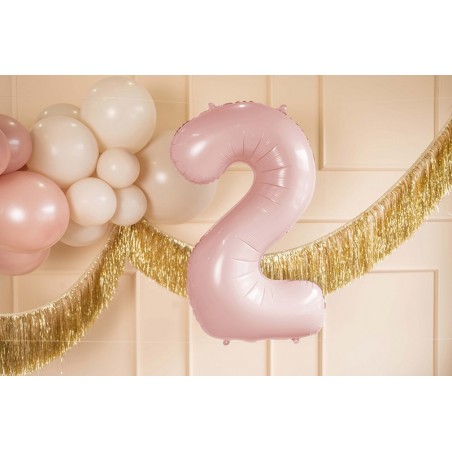 Balon foliowy Cyfra 2 - 72 cm - Jasny różowy