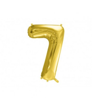 Balon foliowy Cyfra 7 - 72 cm - Jasny złoty
