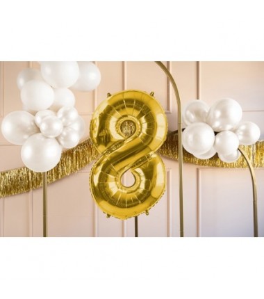 Balon foliowy Cyfra 8 - 72 cm - Jasny złoty