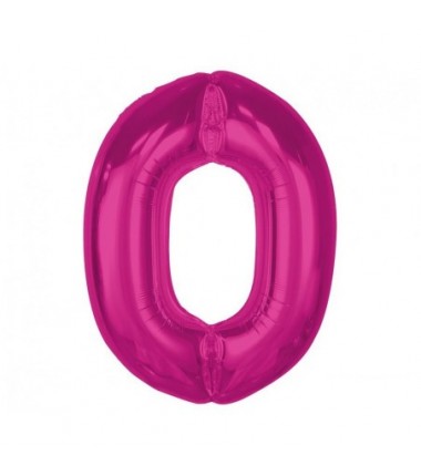 Balon foliowy Cyfra 0 - 92 cm - Różowy