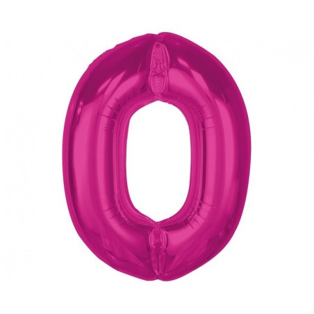 Balon foliowy Cyfra 0 - 92 cm - Różowy