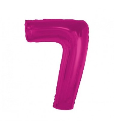 Balon foliowy Cyfra 7 - 92 cm - Różowy